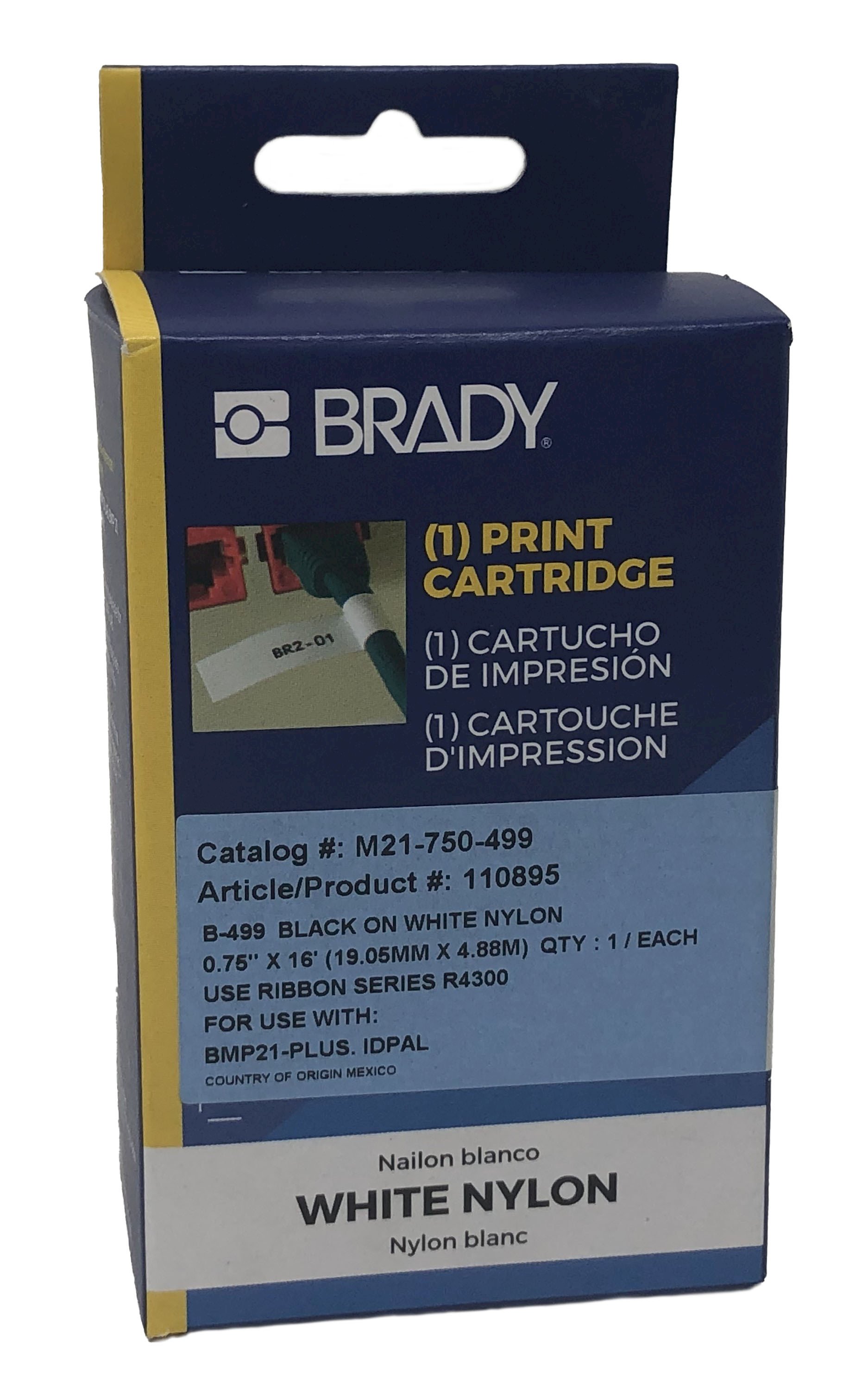 Brady Nylon Cloth Black/White B499