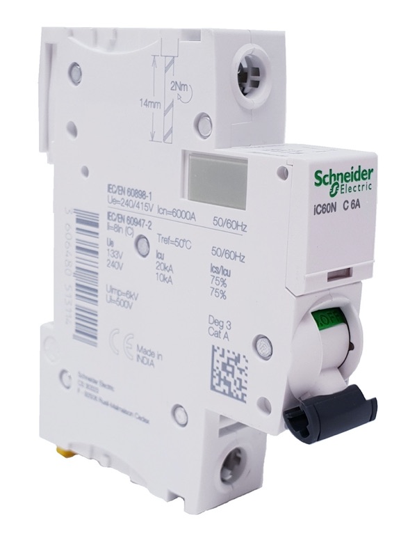 Schneider Circuit Breaker IC60N 1 Pole 6A
