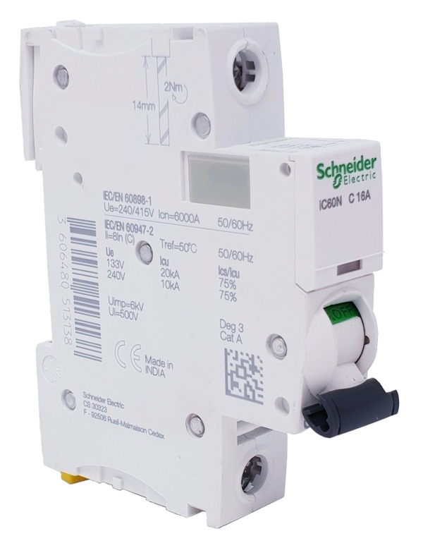 Schneider Circuit Breaker IC60N 1 Pole 16A