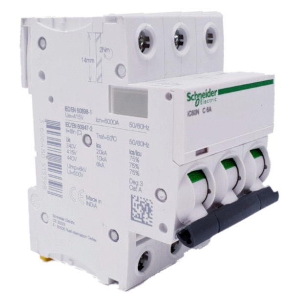 Schneider Circuit Breaker IC60N 3 Pole 6A