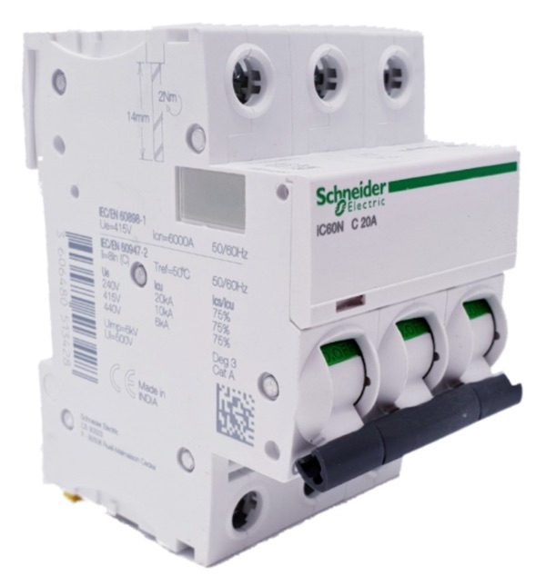 Schneider Circuit Breaker IC60N 3 Pole 20A