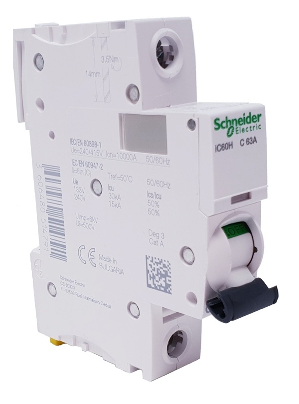 Schneider Circuit Breaker IC60H 1 Pole 63A