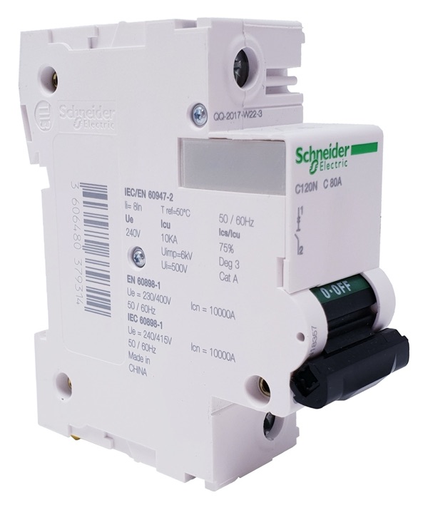 Schneider Circuit Breaker C120N 1 Pole 80A
