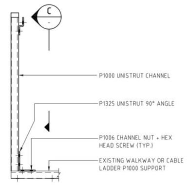 Existing ladder or walkway chain barrier kit (No Chain or anchors)