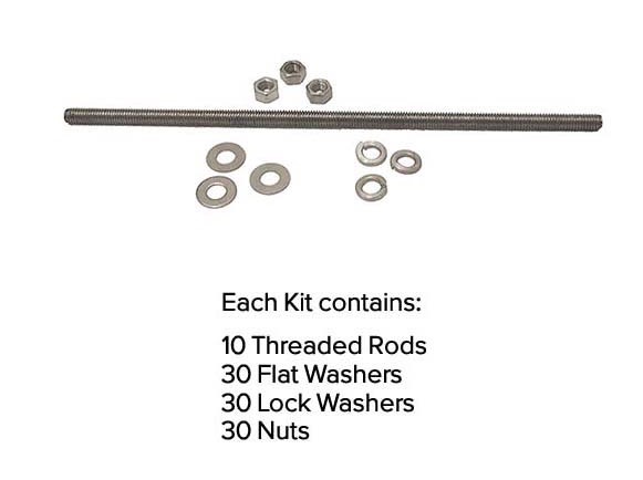 Coax Block Hardware Kit 5" Threaded Bar 10PK