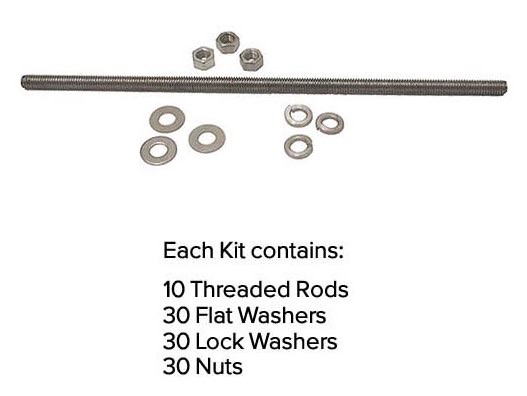 Coax Block Hardware Kit 6-1/2" Threaded Bar 10PK