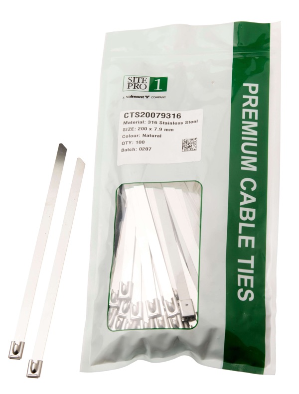 Cable Tie SS316 200x 7.9mm 100PK