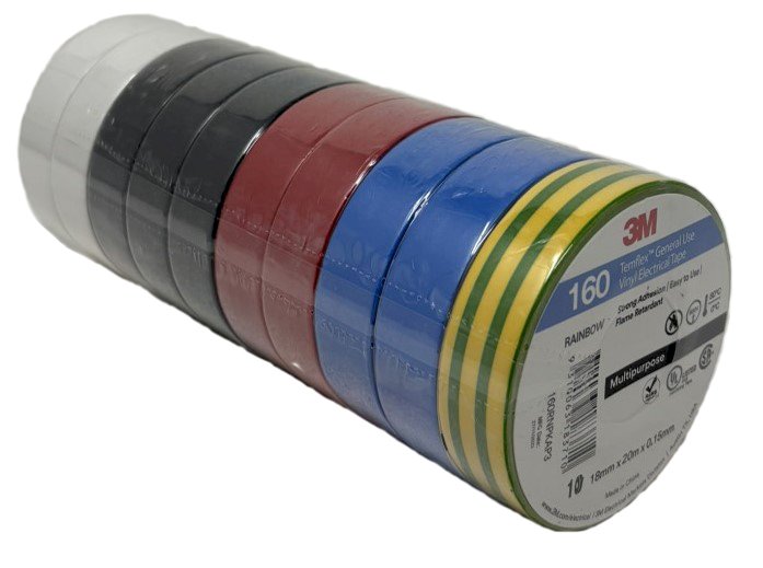 3M Rainbow Temflex Electrical Tape 18mm 20M 10PK