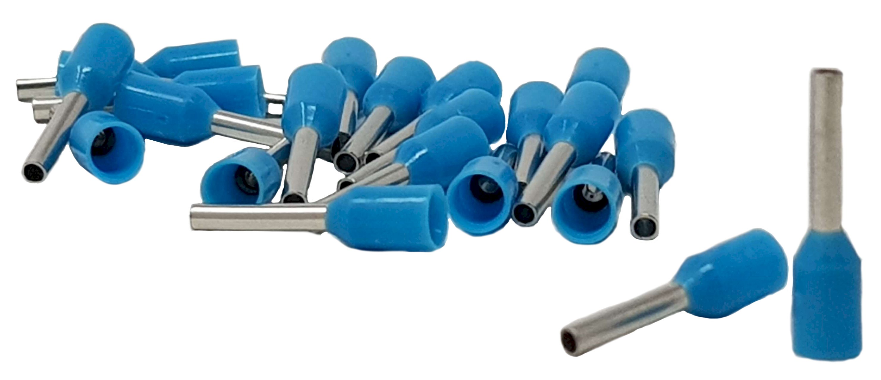 Bootlace Ferrule 0.75mm Blue 100PK