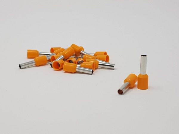 Bootlace Ferrule 4mm Orange 100PK
