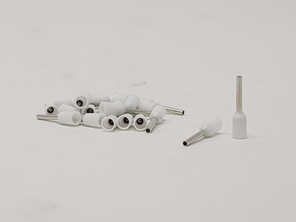 Bootlace Ferrule 0.5mm White 100PK