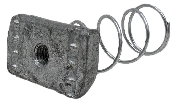 Strut Nut w Spring Unist HDG P1000/P2000 M6