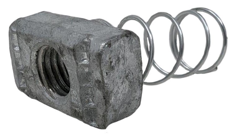 Strut Nut w Spring Unist HDG P1000/P2000 M12