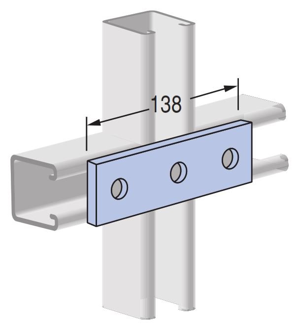 Flat Fitting Plate HDG 138x40mm