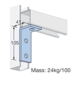 Fitting Plate Unistrut HDG 90D 105x41mm