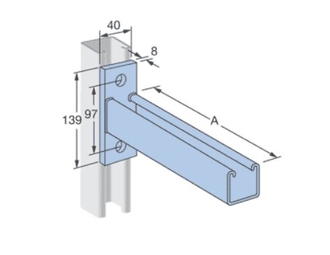Cantilever Bracket Flat End HDG 550L