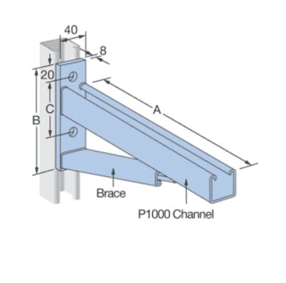 Cantilever Bracket Flat End Unistrut HDG 635L