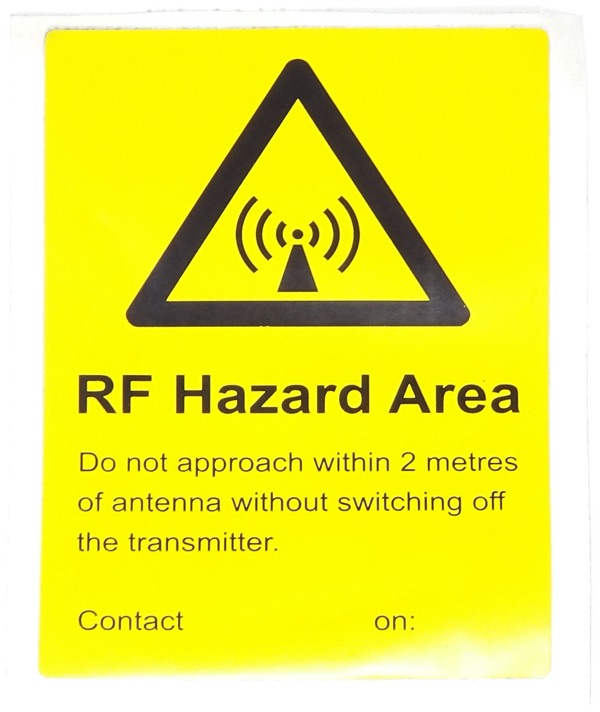 MERCS 8A RF Hazard Area 2M 100x130 Label