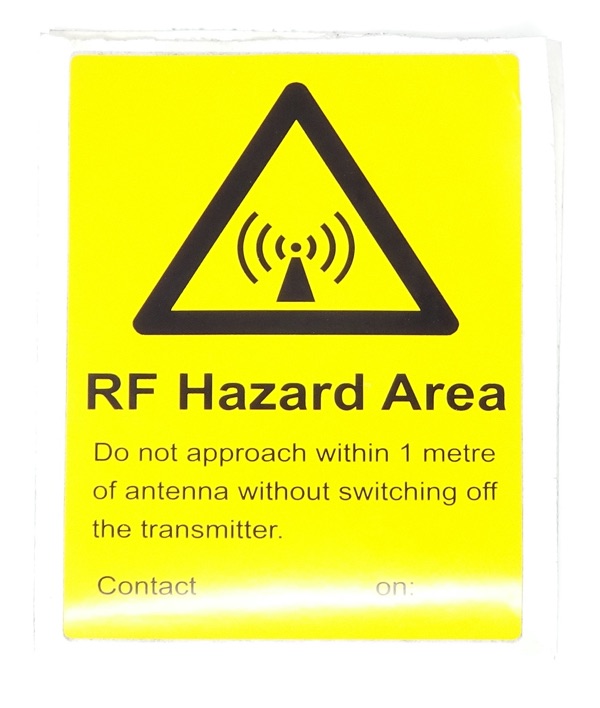 MERCS 8B RF Hazard Area 1M 100x130 Label
