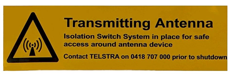 SAV Transmitting Antenna 50x170 mm Label