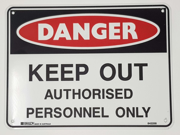 Danger Keep Out Authorised Personnel Only 300x225 Metal