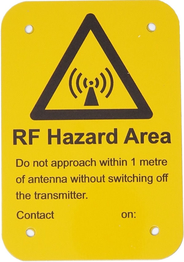 MERCS 8B RF Hazard Area 1M 100x145 Metal