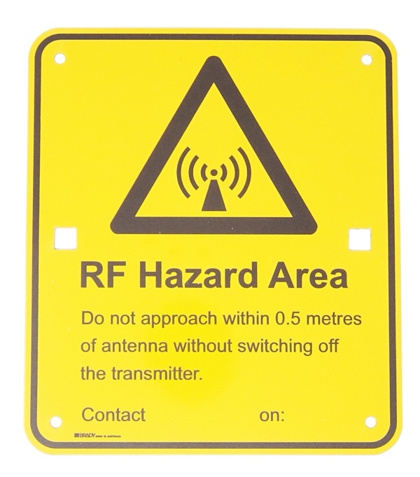 MERCS 8C RF Hazard Area 0.5M 175x200 Metal
