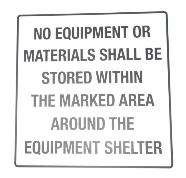 No Equipment or Materials Stored 400x400 Metal