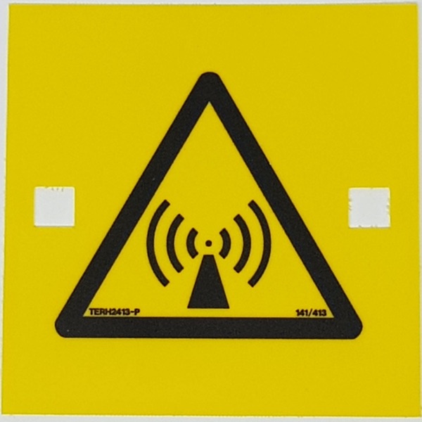 MERCS 5 RF Radiation Symbol 100x100 Poly