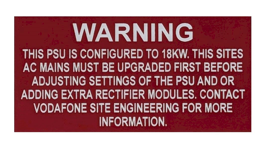 Label Traffolyte PSU conf to 18kw 80x40 Red