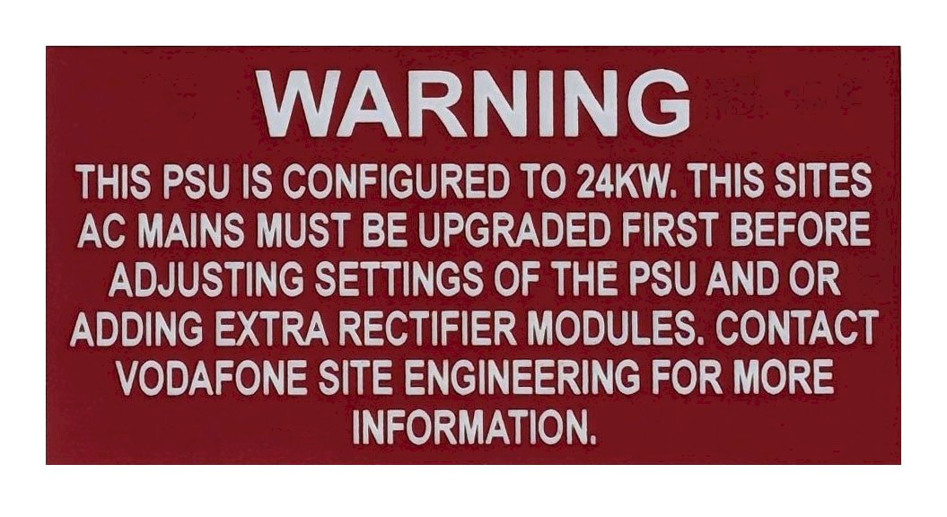 Label Traffolyte PSU conf to 24kw 80x40 Red