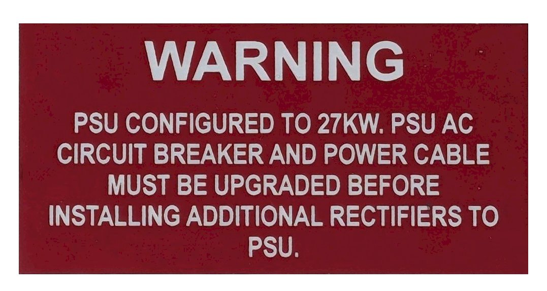 Label Traffolyte PSU conf to 27kw 80x40 Red