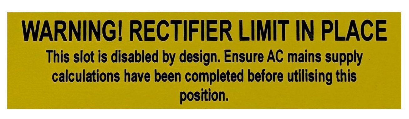 Warning Rectifier Limit in Place Yellow 100x25