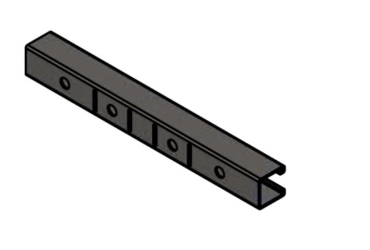 Vertical Strut Pre-Drilled HDG 370mm