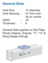 Strut Square Washer Unist HDG 40x40mm M12
