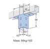 Wing Shape Post Base T Unistrut HDG 41W