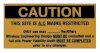 AC Mains Restricted Sticker 80 x 40mm Vinyl