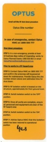 Small Cell Site RF Shutdown Procedure 170x55 Label