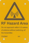 MERCS 8C RF Hazard Area 0.5M 100x145 Metal