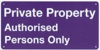 Private Property Authorised Persons Only 750x400 Metal