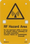 RF Hazard Area 2M 100x145 Metal