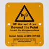 RF Hazard Area Beyond This Point 175x200 Metal