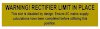 Warning Rectifier Limit in Place Yellow 100x25